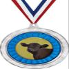 Angus Steer Medal, 2 1/2" Silver Glitter Angus Cattle Medals, Great Animal Awards 50 Pack view 1