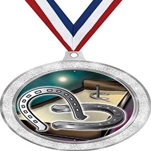 Horseshoe Medal, 2 1/2" Silver Glitter Horseshoe Toss Medals, Great Horseshoe Awards 10 Pack Prime