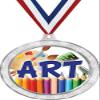 Art Medal, 2 1/2" Silver Glitter Artist Medals, Great Kids Art Awards 50 Pack Prime view 1