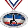 2 1/2" Gymnastics Medal, Silver Glitter Back Walkover Medal Awards 10 Pack Prime view 1