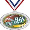 2 1/2" Flag Football Medals, Silver Glitter Flag Football Awards 50 Pack view 1