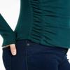 A. Byer Women's Junior's Long Sleeve Mock Neck Sweater Top, Hunter, M view 3