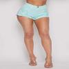 Vibrant Women's Juniors Denim High Waist Cutoff Shorts (Medium, Mint Crop Top Bundle view 2