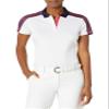 PGA TOUR Women's Mini Grid Print Short Sleeve Golf Shirt, Peacoat, X Large view 1