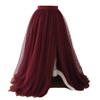 EllieHouse Adult Bride Split Long Maxi Prom Party Evening Tulle Skirt Burgundy XL view 1