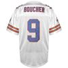 The Waterboy #9 Bobby Boucher Adam Sandler 50th Anniversary Movie Mud Dogs Bourbon Bowl Football Jersey (White, Small) view 3