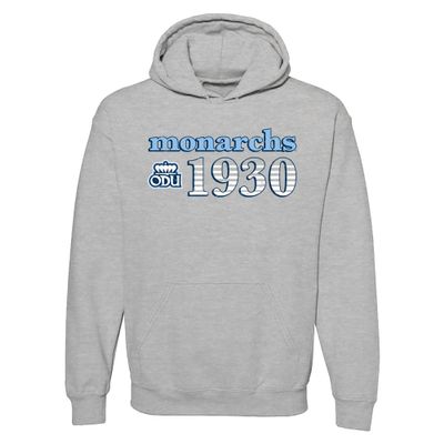 AH1177 - Old Dominion Monarchs Throwback Year Stripe Hoodie - X-Large - Sport Grey