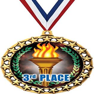 3rd Place Medal, 2 1/2" Galaxy Star Third Place Medals, Great Third Place Awards 50 Pack Prime