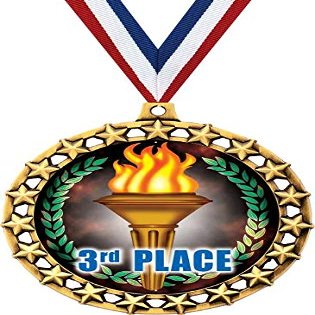 3rd Place Medal, 2 1/2" Galaxy Star Third Place Medals, Great Third Place Awards 50 Pack Prime