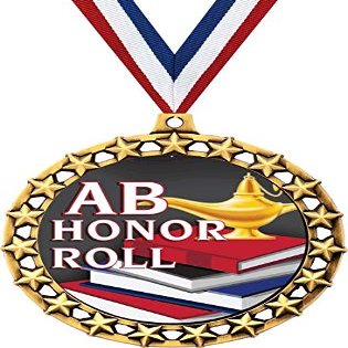 AB Honor Roll Medal, 2 1/2" Galaxy Star Honor Roll Medals, Great AB Honor Roll Awards 50 Pack Prime