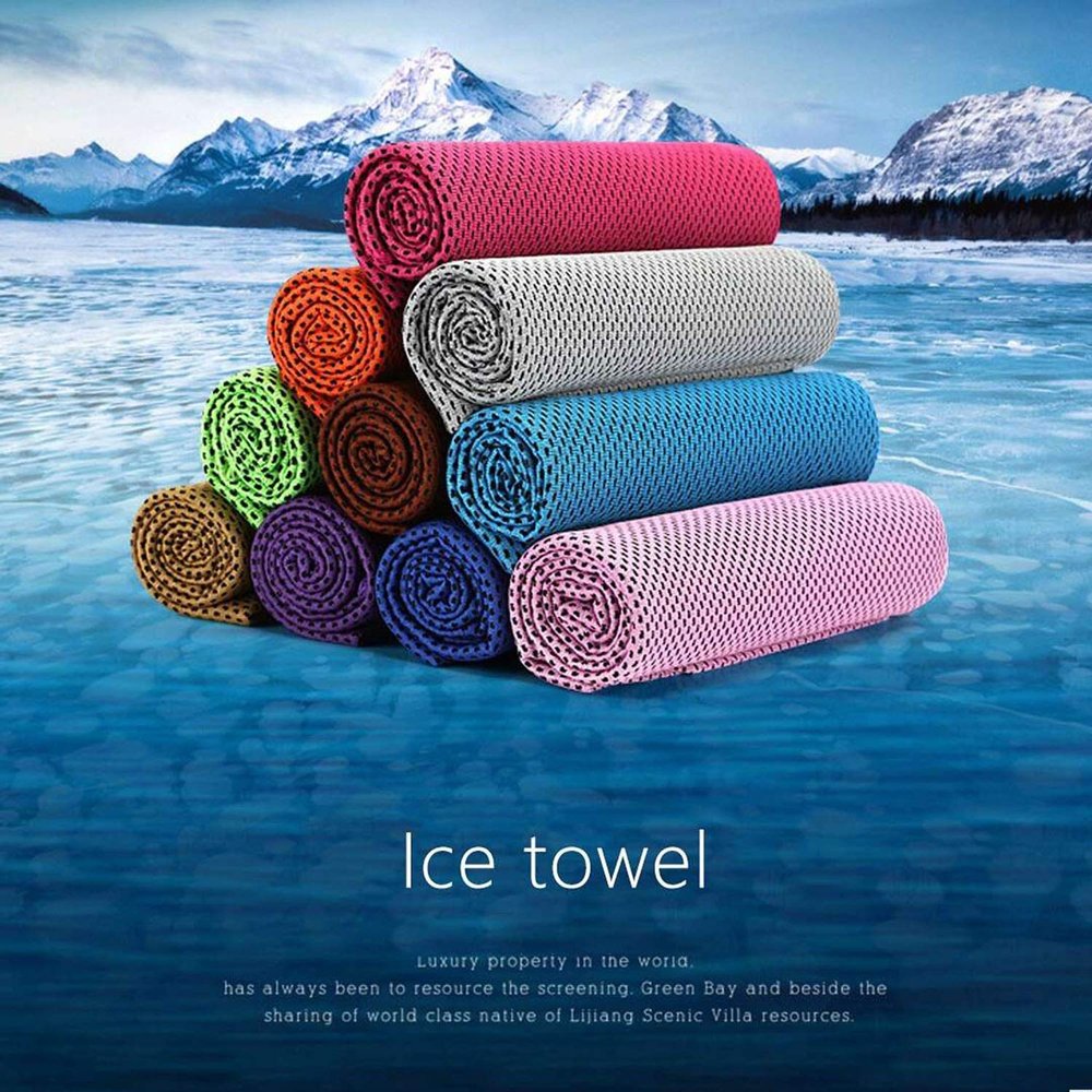 Cooling Towel Ice Towel for Neck Instant Cooling Chilly Towel for Men Women Kids Super Absorbent Microfiber Towel for Athletes Workout Sports Fitness Gym Running Camping Set 4 Pack Colour Random