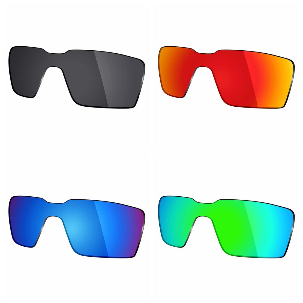 Mryok 4 Pair Polarized Replacement Lenses for Oakley Probation Sunglass - Stealth Black/Fire Red/Ice Blue/Emerald Green