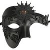 Thmyo Half Face Masquerade Mask, Sun God Greek Style Plastic Party Carnival Halloween Mask (Sun God Black) view 1