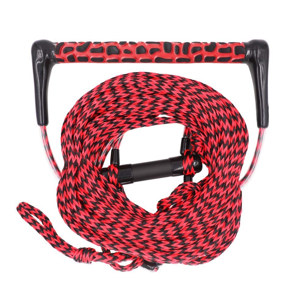 Obcursco Wakeboard Rope, 70FT Water Ski Ropes with EVA Handle. Ideal for Water Skiing, Wakeboard, Kneeboard (70FT, Red & Black)