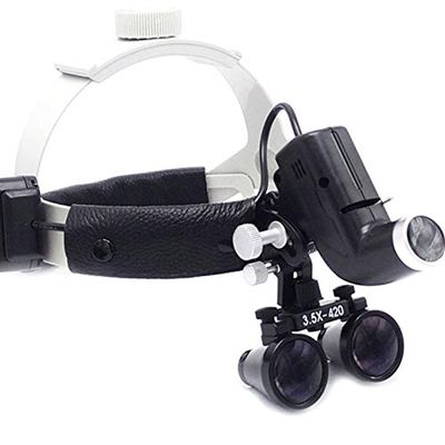 Aries Outlets 5W Headlight with 3.5X420mm Leather Headband Loupes Light Black