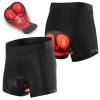 Lixada Men's Cycling Shorts 3D Padded MTB Bicycle Bike Underwear Shorts Breathable,Quick Dry Pants,Lightweight Shorts Red