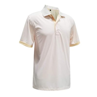 Monterey Club Men's Victory Pro Contrast Polo Shirt #1363 (White/Butter, Small)