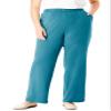 Woman Within Plus Size 7-Day Knit Wide-Leg Pull-On Pants - 4X, Deep Teal view 1