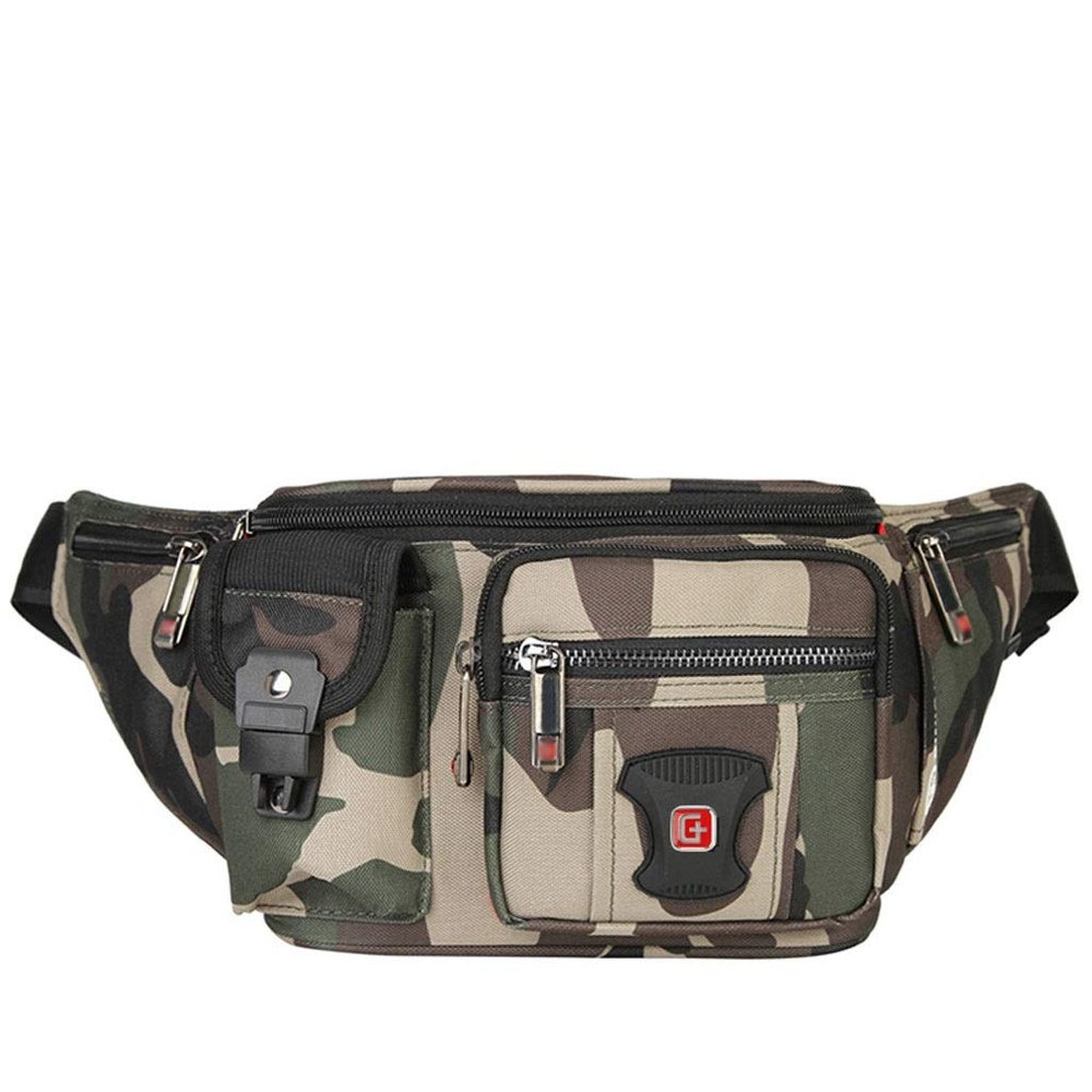 Chest Bag Sports Bum Bag Outdoor Fanny Pack Casual Fitness Unisex Waist Pack Men's FN-63 (Camouflage)