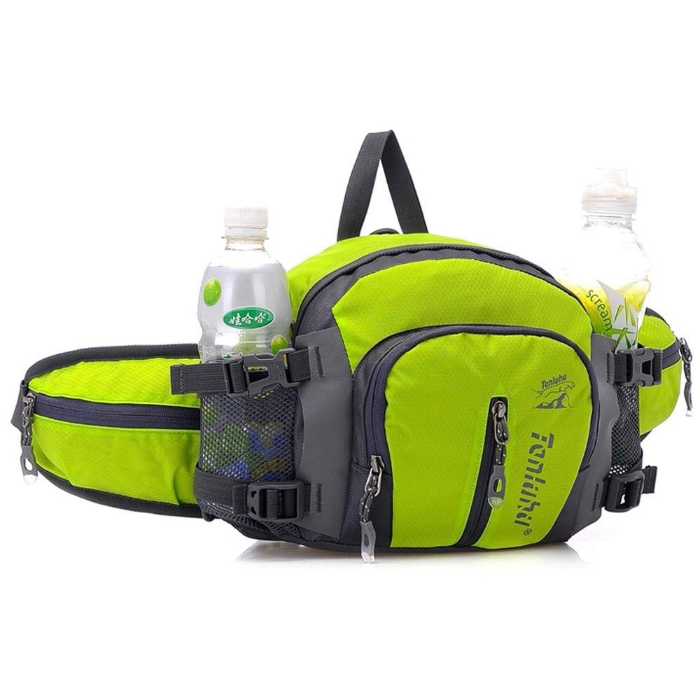 Canvas Pockets Multi-Functional Sports Bag Men and Women Fanny Pack Mini Waist Bag Fashion CW-26 (Green)