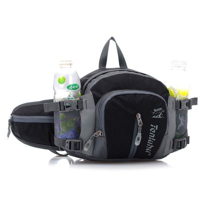 Canvas Pockets Multi-Functional Sports Bag Men and Women Fanny Pack Mini Waist Bag Fashion CZ-90 (Black)