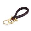 1 Pack Upscale Leather Keychain Elegant Handmade Car Key Chain with Brass Horseshoe Buckle D Ring and Key Ring Handmade Key Chain Strap to Organize Keys Coffee-tone Strap view 1