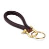 1 Pack Upscale Leather Keychain Elegant Handmade Car Key Chain with Brass Horseshoe Buckle D Ring and Key Ring Handmade Key Chain Strap to Organize Keys Coffee-tone Strap view 2