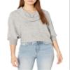 A. Byer Women's Junior's Long Sleeve Cowl Neck Sweater Top Sweater, Heather Grey, M view 1