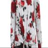 A. Byer Women's Juniors Long Sleeve Cowl Neck Sweater, Red Roses, XL view 3