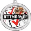 Attendance Medal, 2 1/2" Silver Glitter Perfect Attendance Medals, Great Attendance Awards 50 Pack Prime view 2