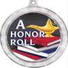 Honor Roll Medal, 2 1/2" Silver Glitter A Honor Roll Medals, Great Honor Roll Awards 100 Pack view 2