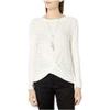 A. Byer Women's Twist Front Pullover Top, Off White, L view 1