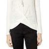 A. Byer Women's Twist Front Pullover Top, Off White, L view 3