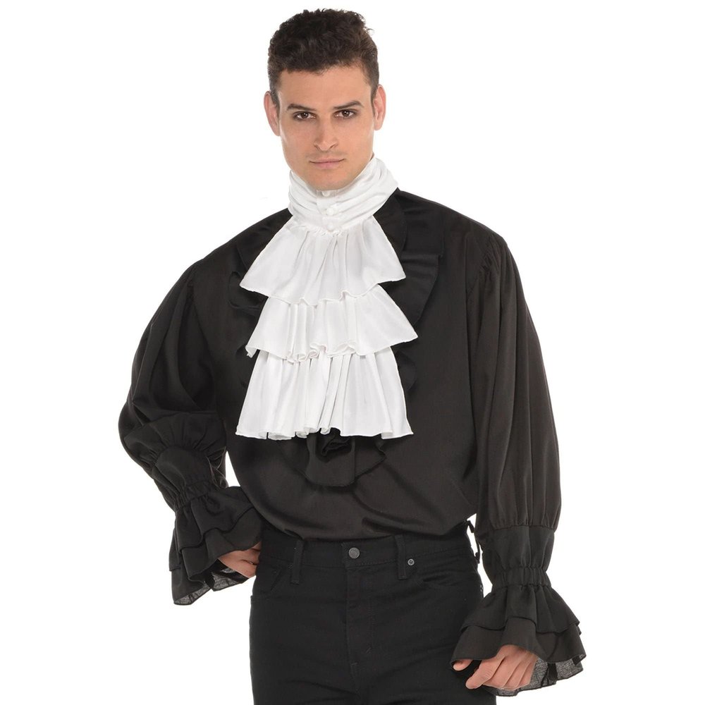 Amscan White Jabot Adult Pirate Costume Accessory (One Size) 1 Count - Perfect Costume Add-ons for Halloween Parties and Themed Events