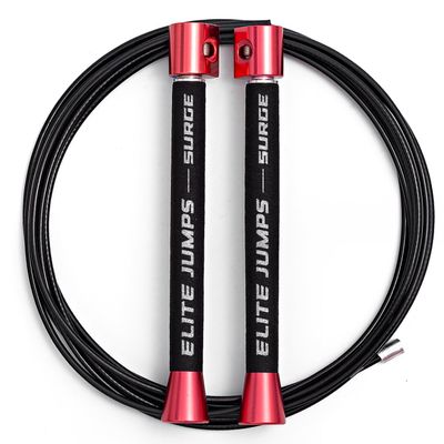 Elite Jumps Surge 3.0 Professional Speed Rope for Double Unders - Patented Dual Bearing Ultra Light-Weight Handle for Premium Spin Control and Kink-Resistant Cable for fast Speed Jump Rope