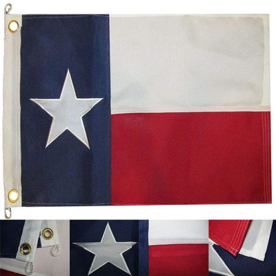 MWS 16x24 State of Texas 16"x24" Nylon Embroidered 600D Flag Grommets 2 Clips