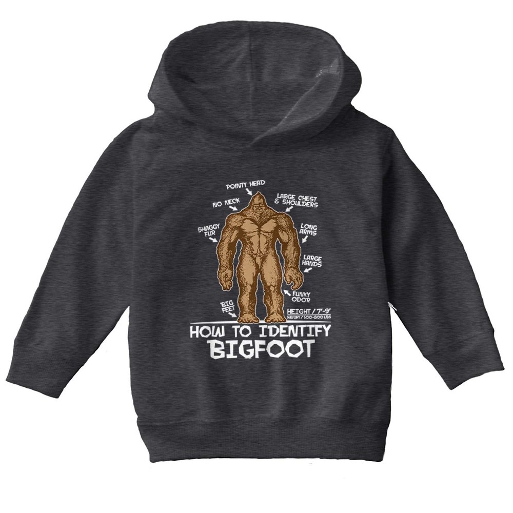 Haase Unlimited How To Identify Bigfoot - Sasquatch Myth Toddler/Youth Fleece Hoodie (Charcoal, X-Large (Youth))