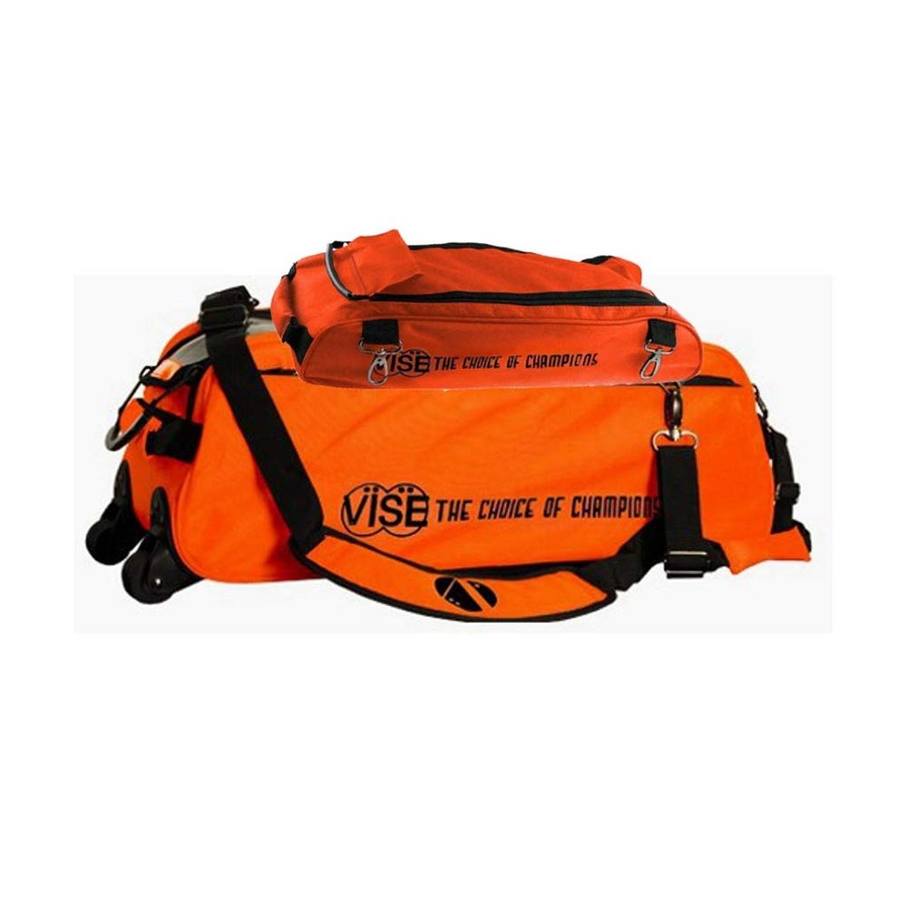 Vise Clear Top 3 Ball Tote Roller Bowling Bag with Shoe Bag- Orange