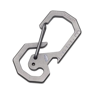 TACRAY Compact Carabiner Keychain Clip, Titanium EDC key holder, Anti-Lost Keychain Hook, Multi-tool Bottle Opener Keychain, Quick Released Backpack Clasp