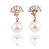HAPPYAN Women's Bridal Wedding AAA CZ Fan-Shape Clip on Earrings Without Pierced Elegant No Ear Hole Earrings (Gold-Color) view 1