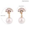 HAPPYAN Women's Bridal Wedding AAA CZ Fan-Shape Clip on Earrings Without Pierced Elegant No Ear Hole Earrings (Gold-Color) view 3