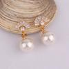 HAPPYAN Women's Bridal Wedding AAA CZ Fan-Shape Clip on Earrings Without Pierced Elegant No Ear Hole Earrings (Gold-Color) view 4