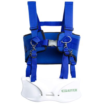 GAFFER SPORTFISHING Adjustable Fishing Belt & Shoulder Harness | Offshore Fighting Belt with Rod Holder | Foam-Padded Fish Fighting Harness | Durable Saltwater Stand-Up Rod Belt for Fishing - Blue