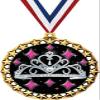 Crown Awards Beauty Queen Medal, 2 1/2" Galaxy Star Princess Tiara Pageant Medals, Great Beauty 100 Pack Prime view 1