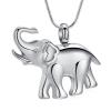 Elephant Urn Necklace for Ashes Animal Cremation Jewelry for Women Men Stainless Steel Memorial Necklaces Ash Holder for Human Pets Keepsake Jewelry with Filler Tool (Silver) view 1