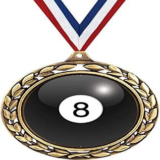 Billiards Medals - 2 1/2" Laurel Wreath Billiards 8 Ball Medal - Great 8 Ball Pool Awards for Kids 50 Pack Prime