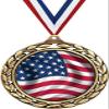 American Flag Medals - 2 1/2" Laurel Wreath USA Flag Medal - Great Patriotic Awards for Kids 50 Pack Prime view 1