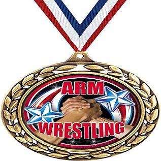 Arm Wrestling Medals - 2 1/2" Laurel Wreath Wrestling Medal - Great Arm Wrestler Awards for Kids 50 Pack Prime
