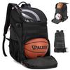 TRAILKICKER Basketball Bag Backpack with Ball Holder Multi-Sport Backpack for Soccer Volleyball Football Baseball Helmet (TK2-Black, Large) view 1