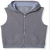 Fruit of the Loom Boys' Fleece Full Zip Sleeveless Vest, CHARCOAL HEATHER/TIMES SQUARE NAVY STRIPE, Medium view 1